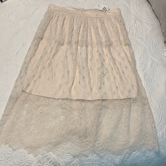 H&M Skirts Nwt Hm Lace High Waisted Midi Skirt 2 Poshmark